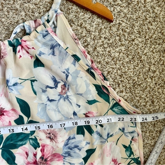 🦋 Cream Floral Tank Top Blouse XL - Picture 4 of 5